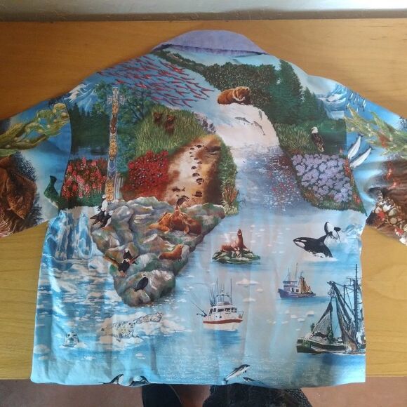 Vintage Hand Made Landscape Seascape AOP Shirt - Picture 5 of 6